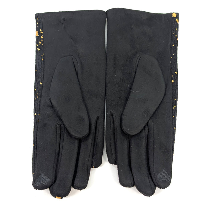 Splatters of Sparkle Gloves - Black