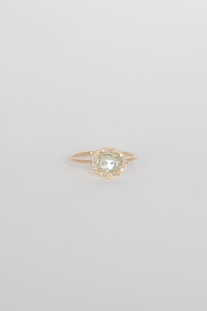 Stella Ring - Yellow Sapphire White Diamonds 14k Yellow Gold