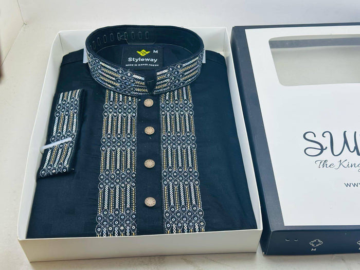 Stylish Embroidered Men Kurta -06