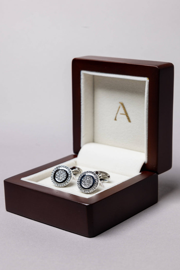 Swarovski Round Cubic Cufflinks - Atica Man