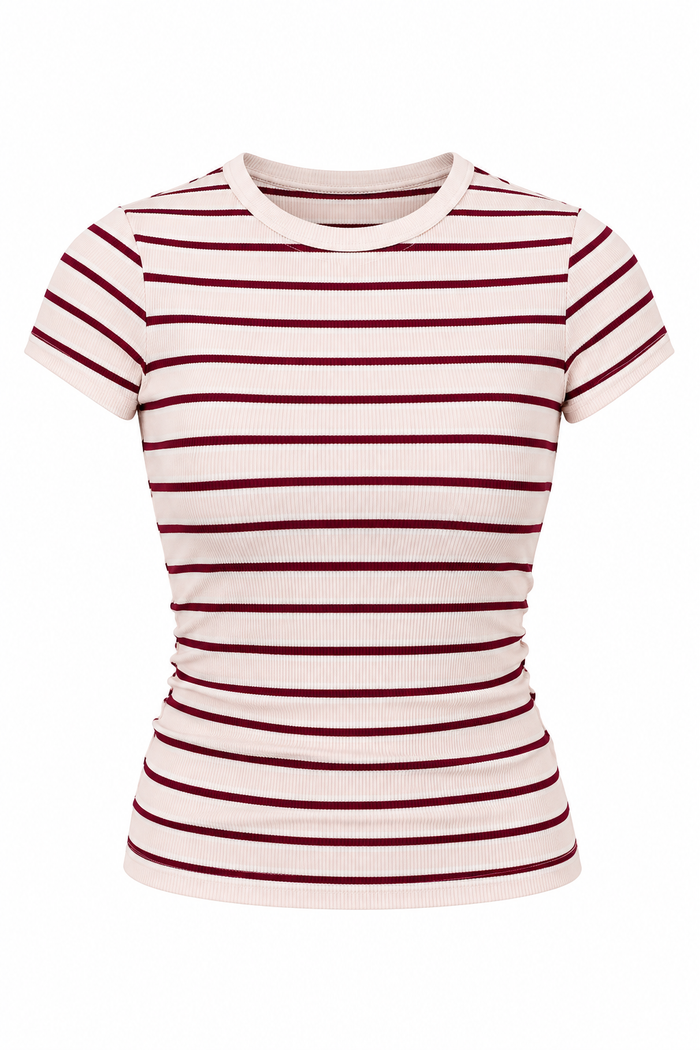Sweet On Stripes Blush Fitted Top