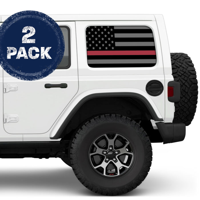 Thin Red Line Side Windows Printed Vinyl Decal