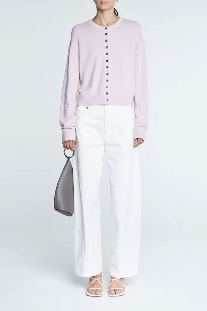 Tiny Button Cardigan - Powder Pink
