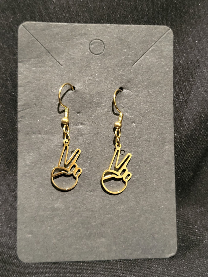 Two Finger Wave Gold Earrings