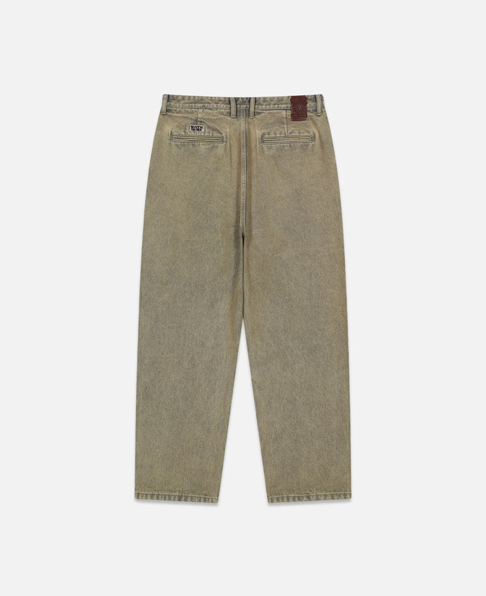 Two Tucked Hairy Denim Pants (Taupe)