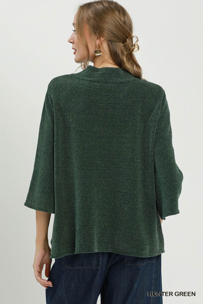 Umgee Mock Neck Dolman Sleeve Top
