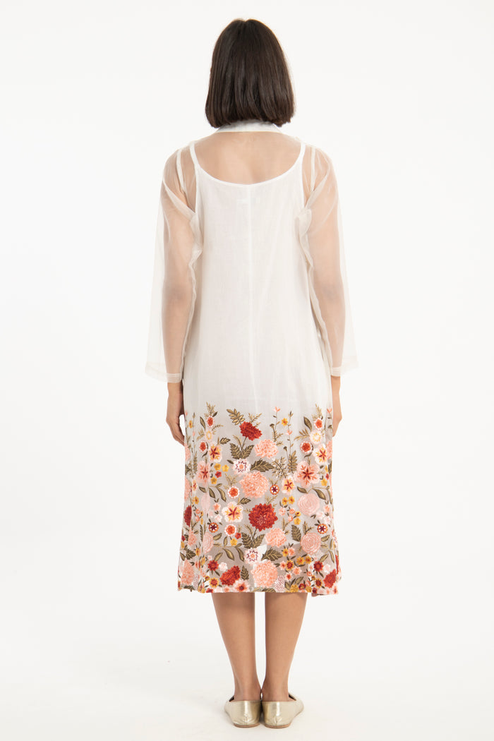 Wadad Silk Embroidered Wrap Dress