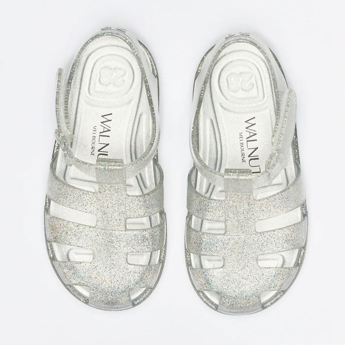 Walnut Frankie Sandals - Silver