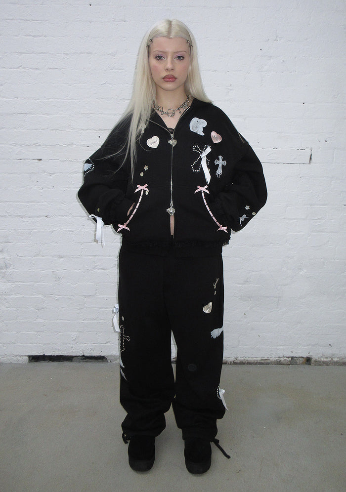 WHISPER ZIP HOODIE BLACK