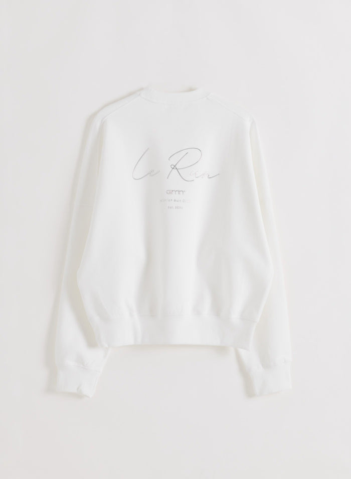 Valkoinen Le Run Running Sweatshirt takaa flatlay