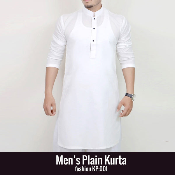 White Men's Plain Kurta