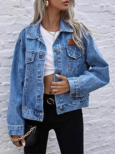 Women's Loose Denim Jacket - Dubai Offers Today