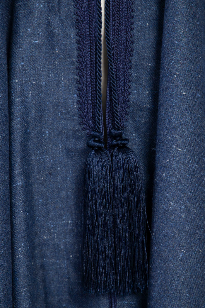 Wool Antic Blue Poncho