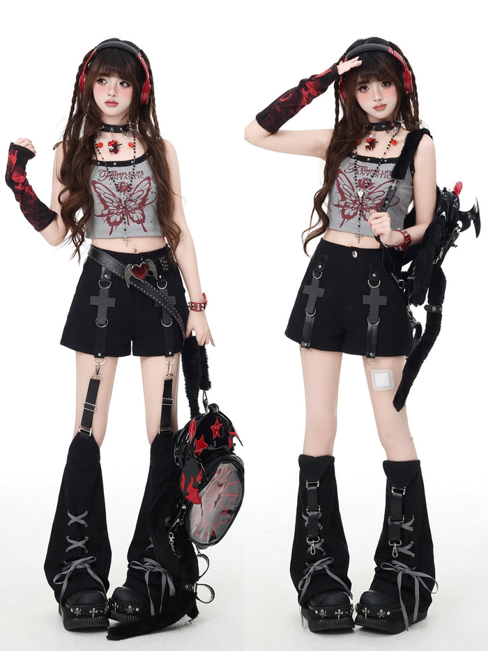 Y2K Detachable Leg Warmer Shorts