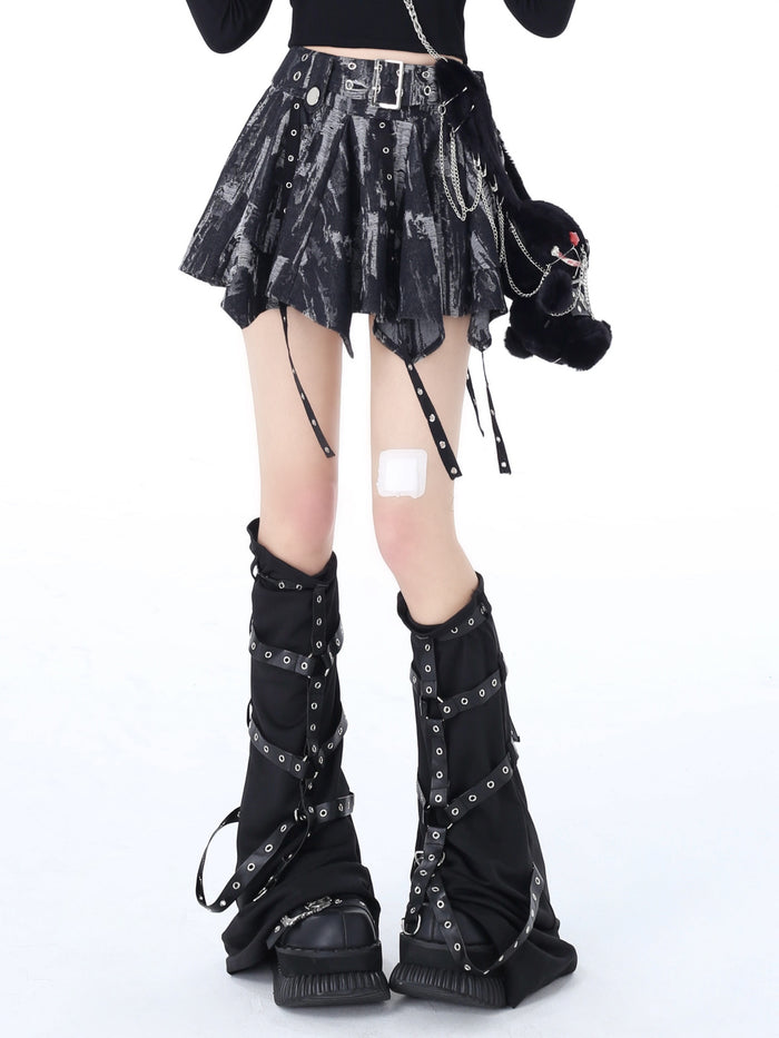 Y2K Grommet Handkerchief Mini Skirt