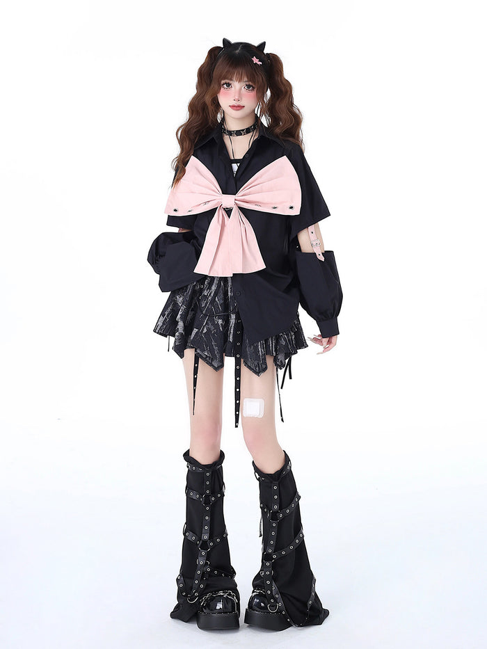 Y2K Grommet Handkerchief Mini Skirt