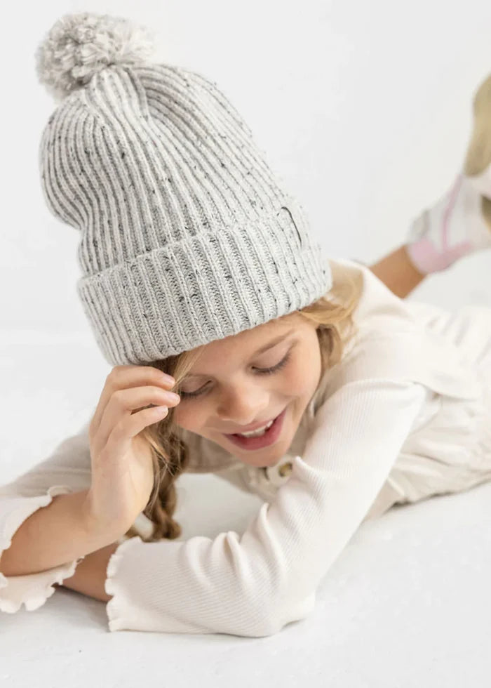 Youth Mad Hatter Speckled Knit Beanie - Grey
