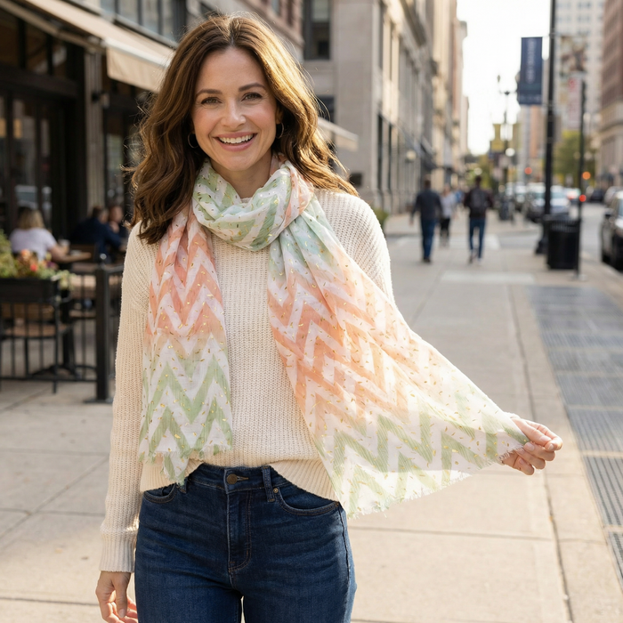 ZigZag Sprinkles Scarf (70x180cm) - Watermelon